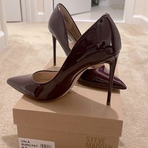 Sexy burgundy patent leather heels